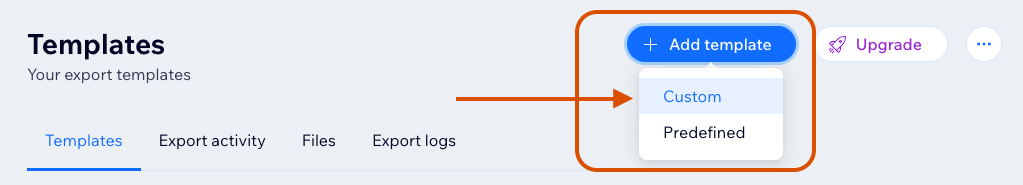 Add custom template option