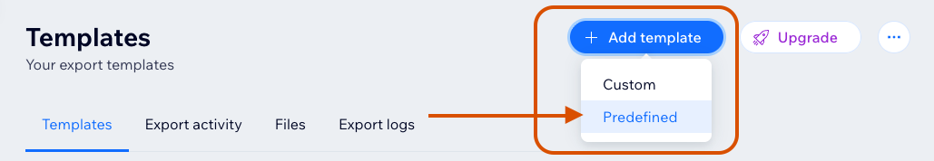 Add predefined template option