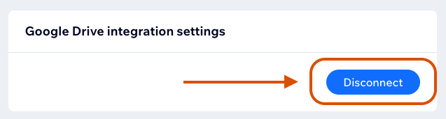 Google Drive integration remove button