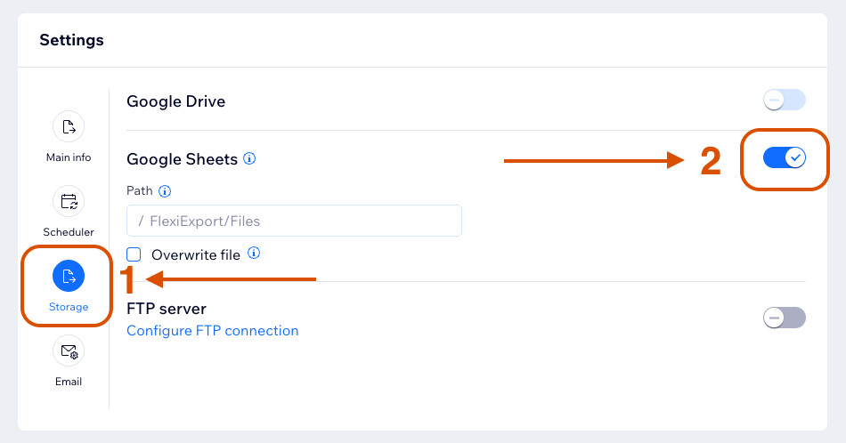 Google Sheets template integration