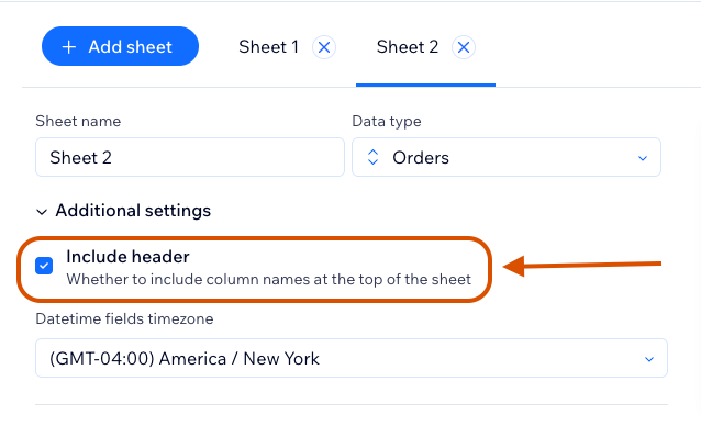 Include header setting