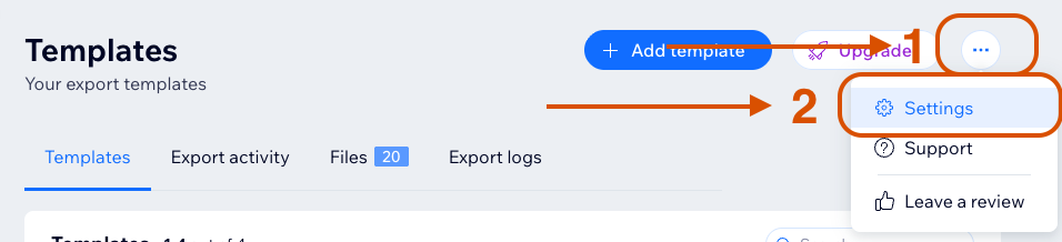 Settings button