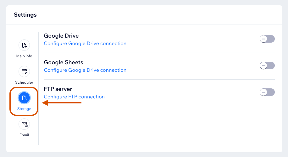 Template storage settings