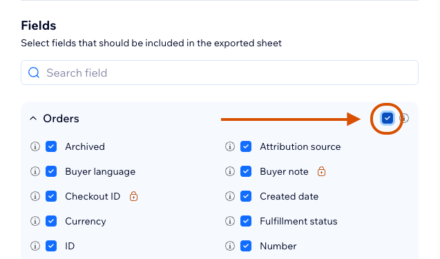 Table checkbox