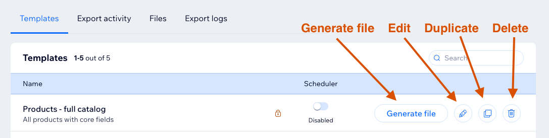Template actions